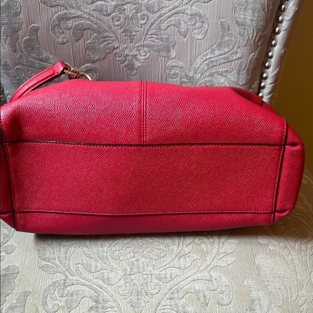 Coach Cherry Red Leather Satchel - Picture 4 of 8